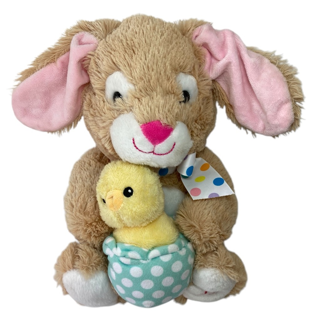 Cuddle Barn Bunny Chick 11" Animated‎ Plush Here Comes Peter Cottontail Easter.